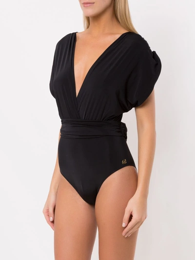 Shop Brigitte Ruched Talita Swimsuit In Black