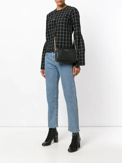 Michael Michael Kors Ginny Leather Crossbody Bag In Black