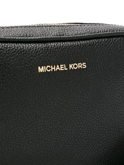 Michael Michael Kors Ginny Leather Crossbody Bag In Black