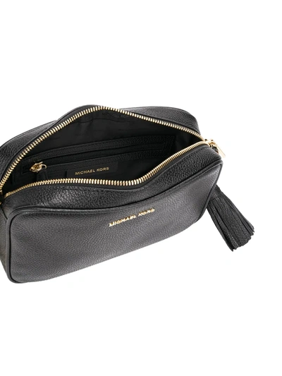 Michael Michael Kors Ginny Leather Crossbody Bag In Black