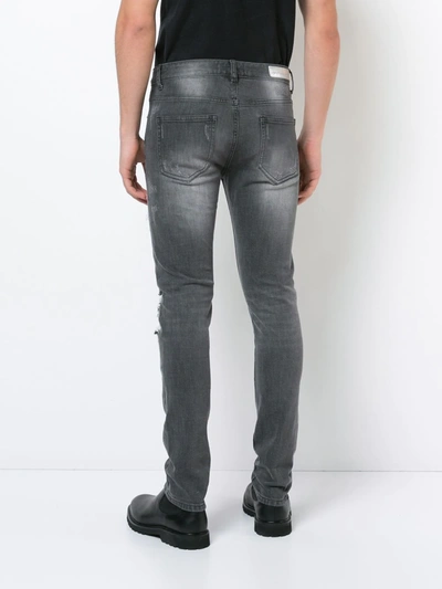 Shop God's Masterful Children Distressed Skinny Jeans In Grey