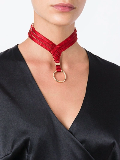 Shop Bordelle 'asobi' Collar In Red