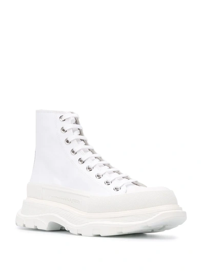 Shop Alexander Mcqueen Tread Slick High-top Sneakers In White