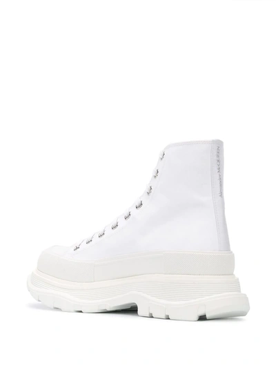 white tread sleek high top sneakers