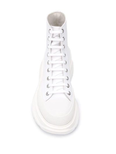 white tread sleek high top sneakers