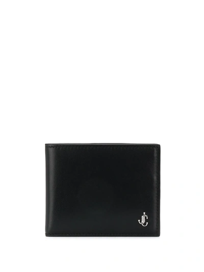 Shop Jimmy Choo Mark Logo-plaque Wallet In Black