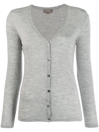 Shop N•peal V-neck Cardigan In Grey
