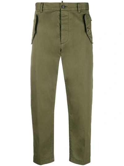 Shop Dsquared2 Straight-leg Cropped Trousers In Green