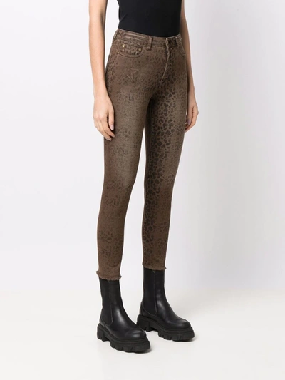 Shop Golden Goose Leopard-print Skinny Jeans In Brown
