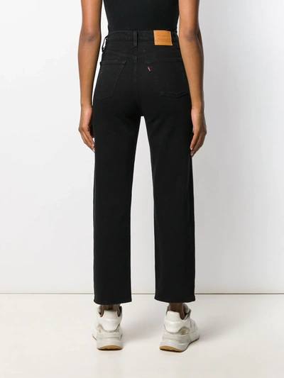 Levi's Levis Black Ribcage Straight Ankle Jeans In Black
