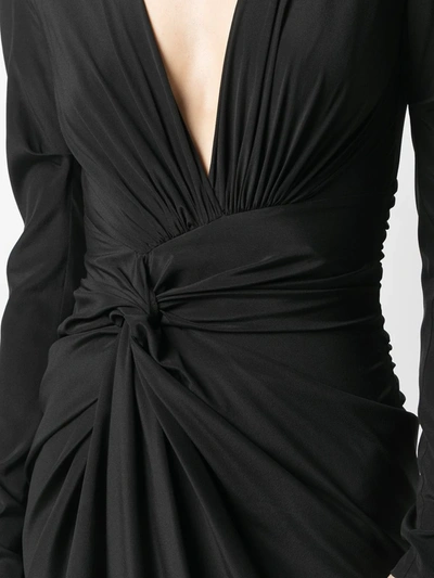 Shop Alexandre Vauthier Ruched Midi Dress In Black