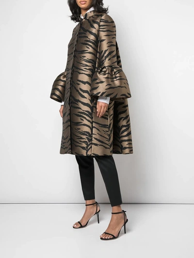 Shop Carolina Herrera Tiger Pattern Tailored Coat In Brown Multi