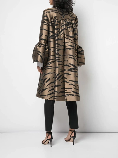 Shop Carolina Herrera Tiger Pattern Tailored Coat In Brown Multi