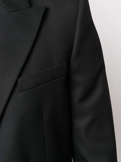 Balmain Double-breasted Wool-twill Blazer In Black