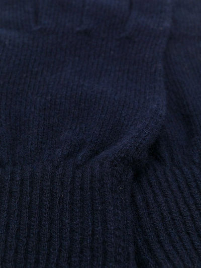 Shop Paul Smith Knitted Fitted Gloves In Blue