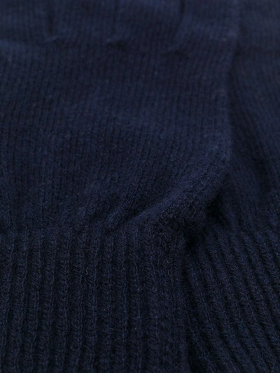 Paul Smith Knitted Fitted Gloves In Blue