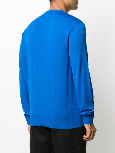 Shop Givenchy Logo-intarsia Jumper In Blue