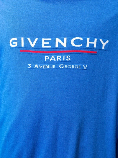 Shop Givenchy Logo-intarsia Jumper In Blue