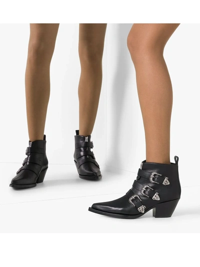 Shop R13 Buckle-detail Ankle Boots In Black
