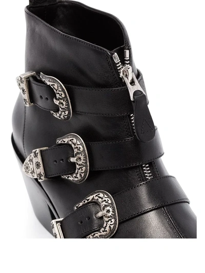 Shop R13 Buckle-detail Ankle Boots In Black