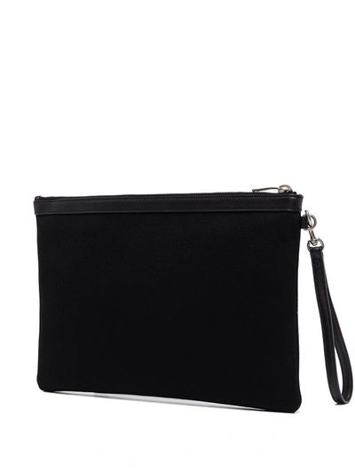 Shop Saint Laurent Logo Print Clutch In Black