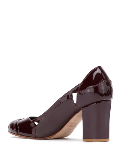 Sarah Chofakian Patent Leather Bruxelas Pumps In Red