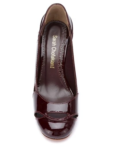 Shop Sarah Chofakian Patent Leather Bruxelas Pumps In Red