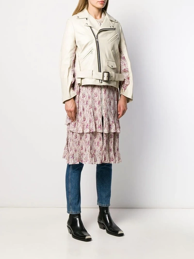 Shop Junya Watanabe Floral-print Panel Jacket In Neutrals