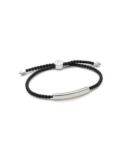 Shop Monica Vinader Linear Cord Bracelet In Black