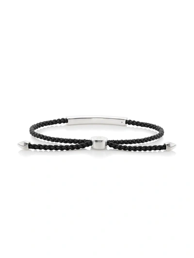 Shop Monica Vinader Linear Cord Bracelet In Black