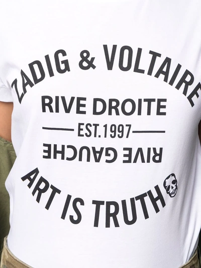 Zadig & Voltaire Crew Neck Graphic Print Top In White