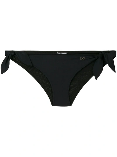 Shop Dolce & Gabbana Side-tie Bikini Bottoms In Black