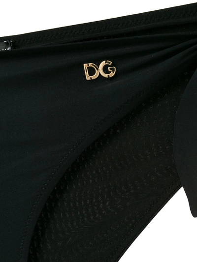 Shop Dolce & Gabbana Side-tie Bikini Bottoms In Black