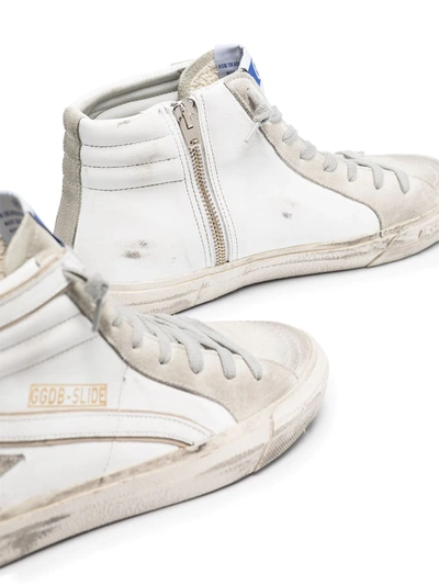 Golden Goose Leather And Suede Slide Sneakers In White