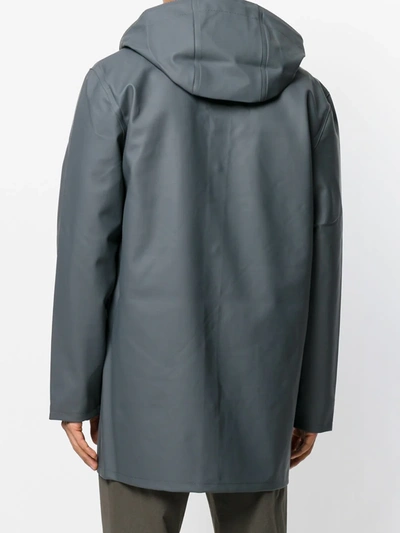Shop Stutterheim Hooded Raincoat In Grey