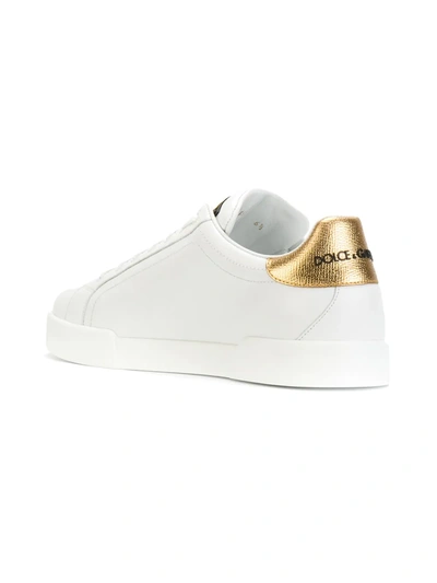 Shop Dolce & Gabbana Portofino Crown-patch Leather Sneakers In White