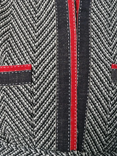 Shop Gucci Chevron Tweed Coat In Black