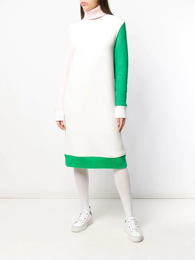 Shop Thom Browne Fun Mix Turtleneck Dress In White