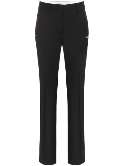 Shop Off-white High-waisted Tailored Trousers In Black