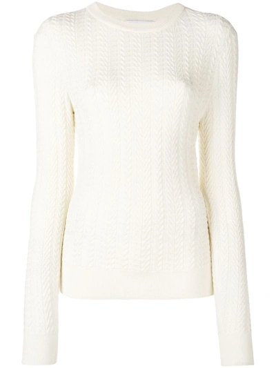 Shop Partow Cable Knit Sweater In White