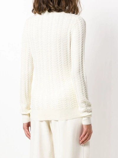 Shop Partow Cable Knit Sweater In White
