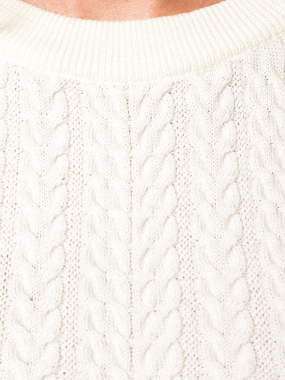 Shop Partow Cable Knit Sweater In White