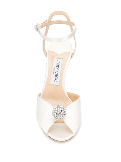 Shop Jimmy Choo Sacora 85mm Sandals In White