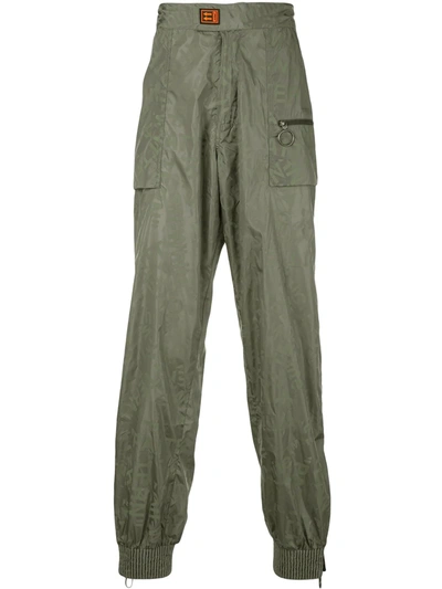 Shop Off-white All Over Logo Track Trousers In Green