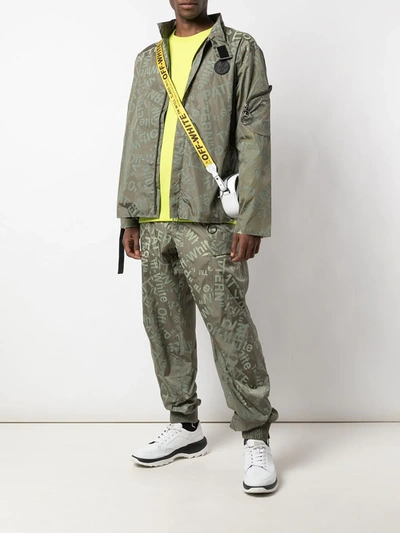 Shop Off-white All Over Logo Track Trousers In Green