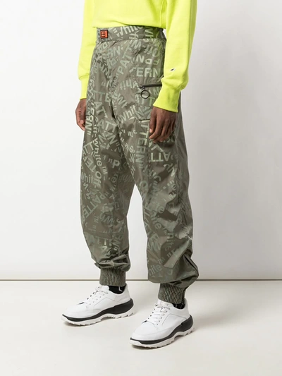 Shop Off-white All Over Logo Track Trousers In Green