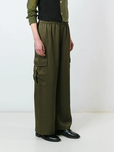 Pre-owned Comme Des Garçons Wide-leg Cargo Trousers In Green
