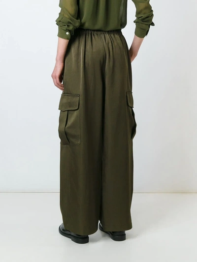 Pre-owned Comme Des Garçons Wide-leg Cargo Trousers In Green