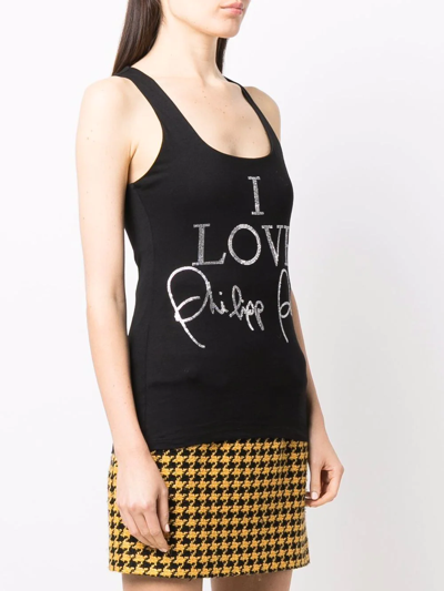 Philipp Plein Crystal-embellished Tank Top In Black