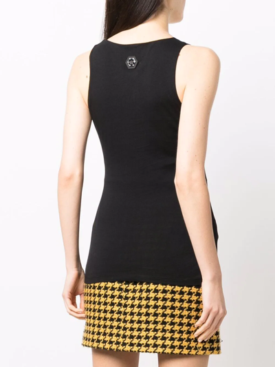 Philipp Plein Crystal-embellished Tank Top In Black
